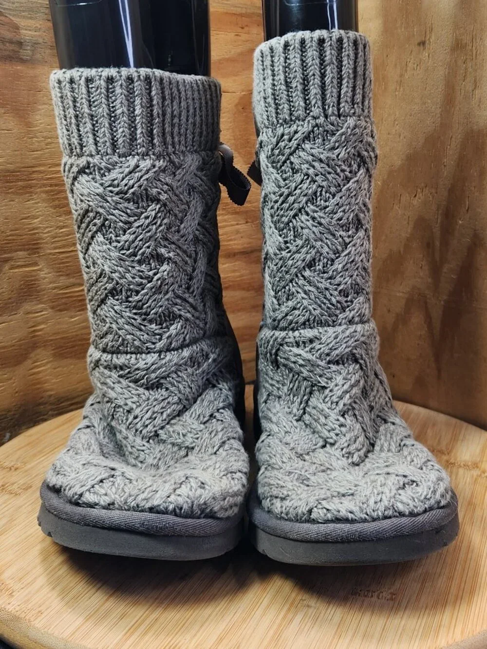 UGG Lottie Knit Girls Gray Boots Size 6
